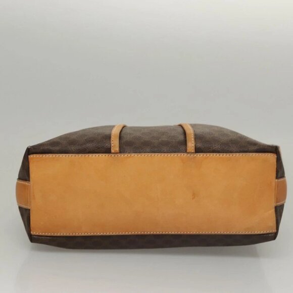 CELINE Macadam Canvas Shoulder Bag PVC Leather Brown Gold Auth 117957 - Picture 3 of 16